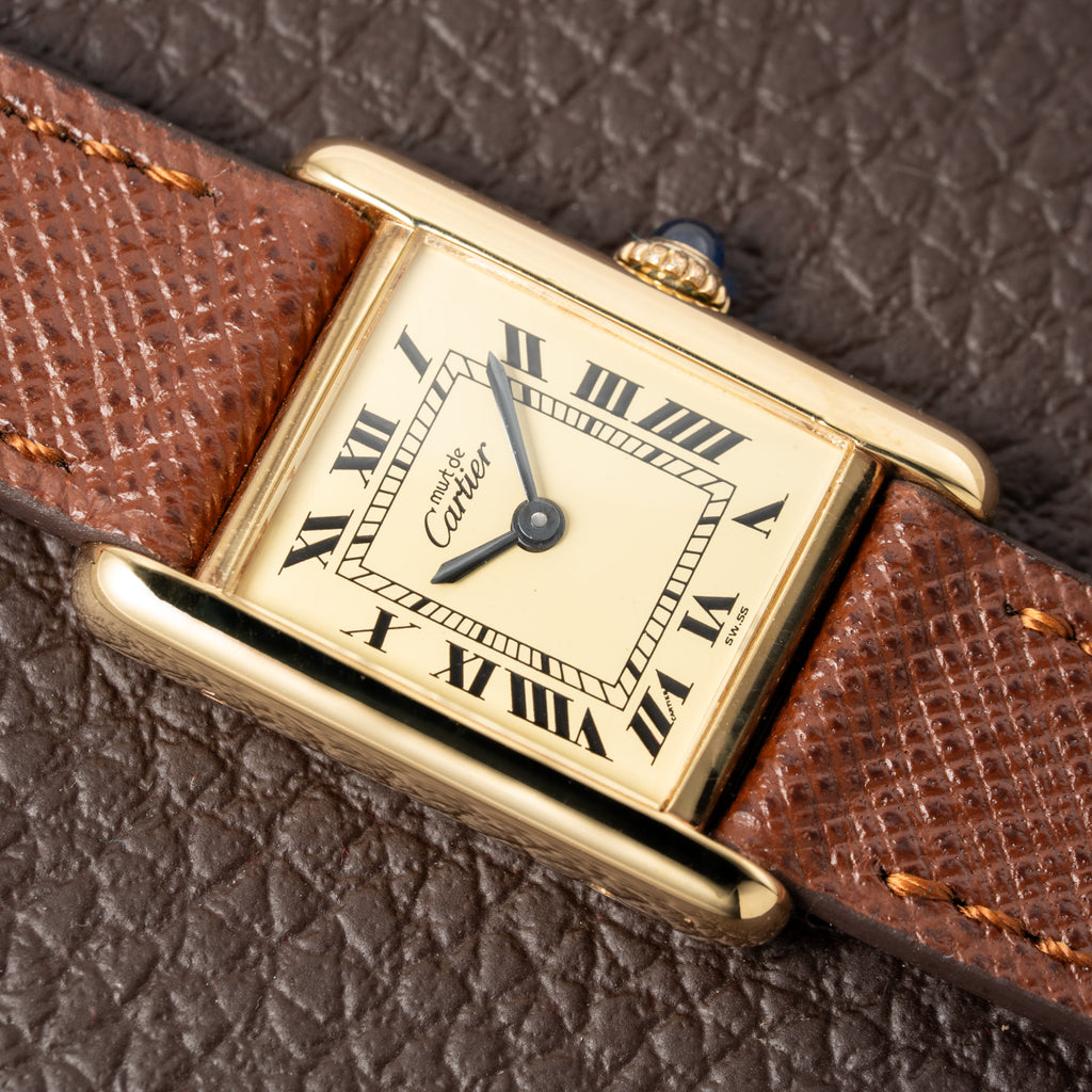 Cartier Tank Vermeil Roman Lemon Dial PM