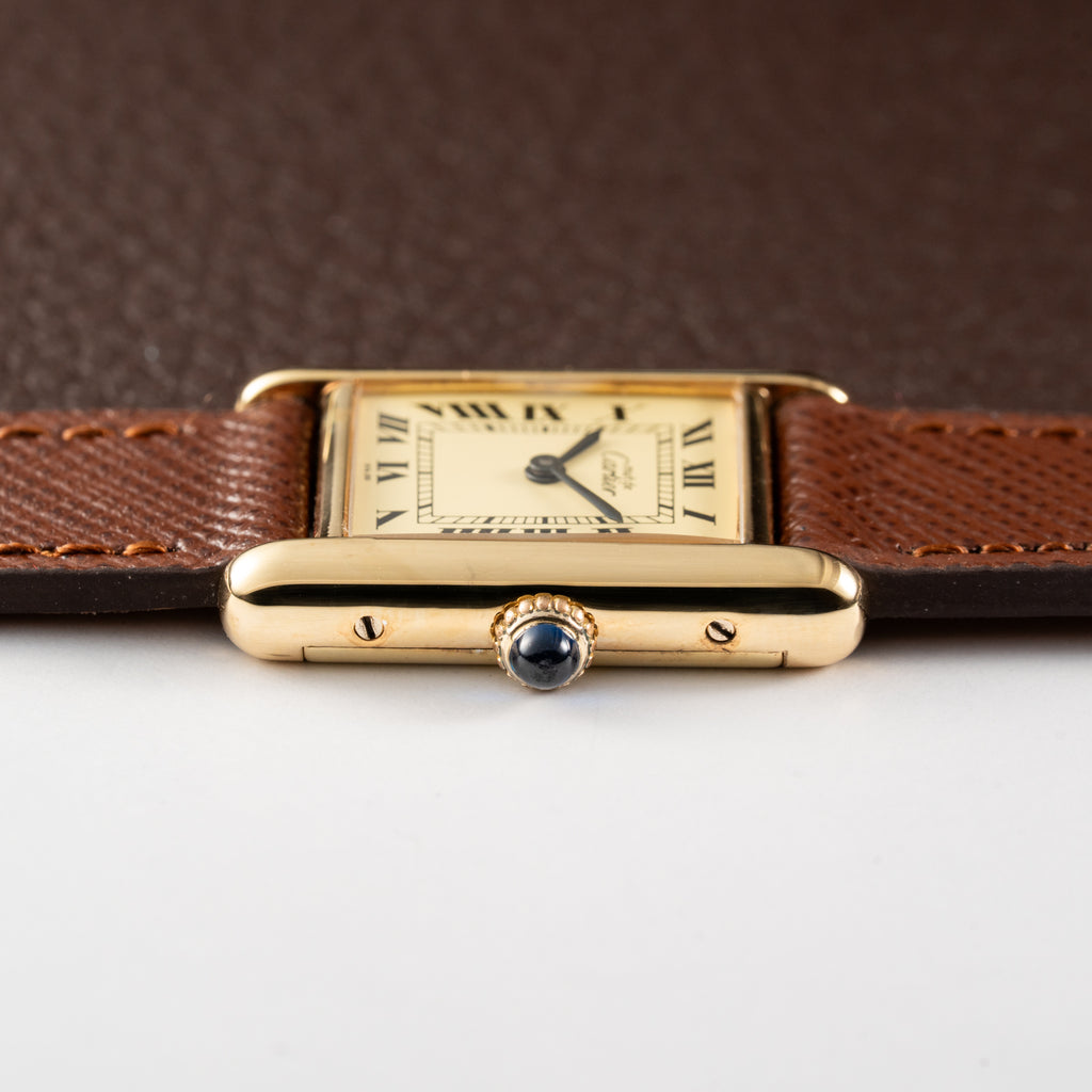Cartier Tank Vermeil Roman Lemon Dial PM
