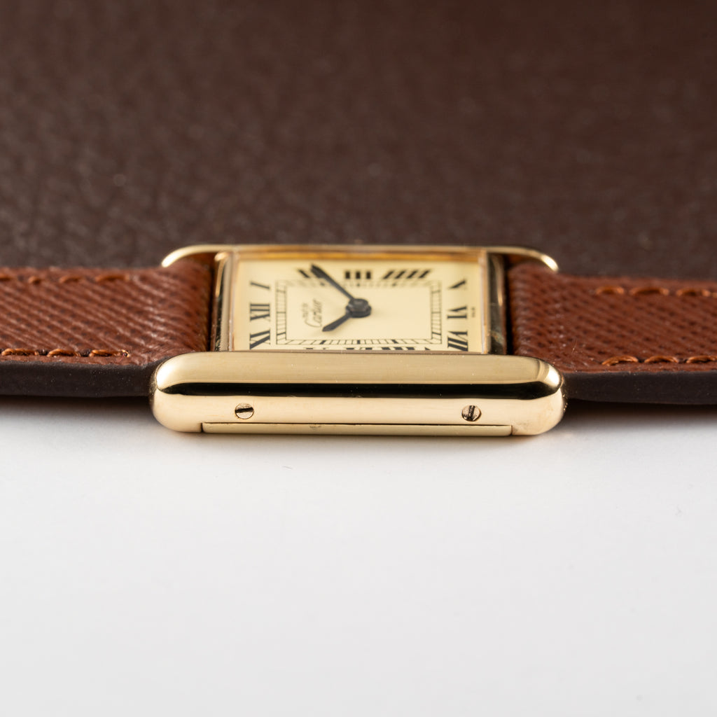 Cartier Tank Vermeil Roman Lemon Dial PM