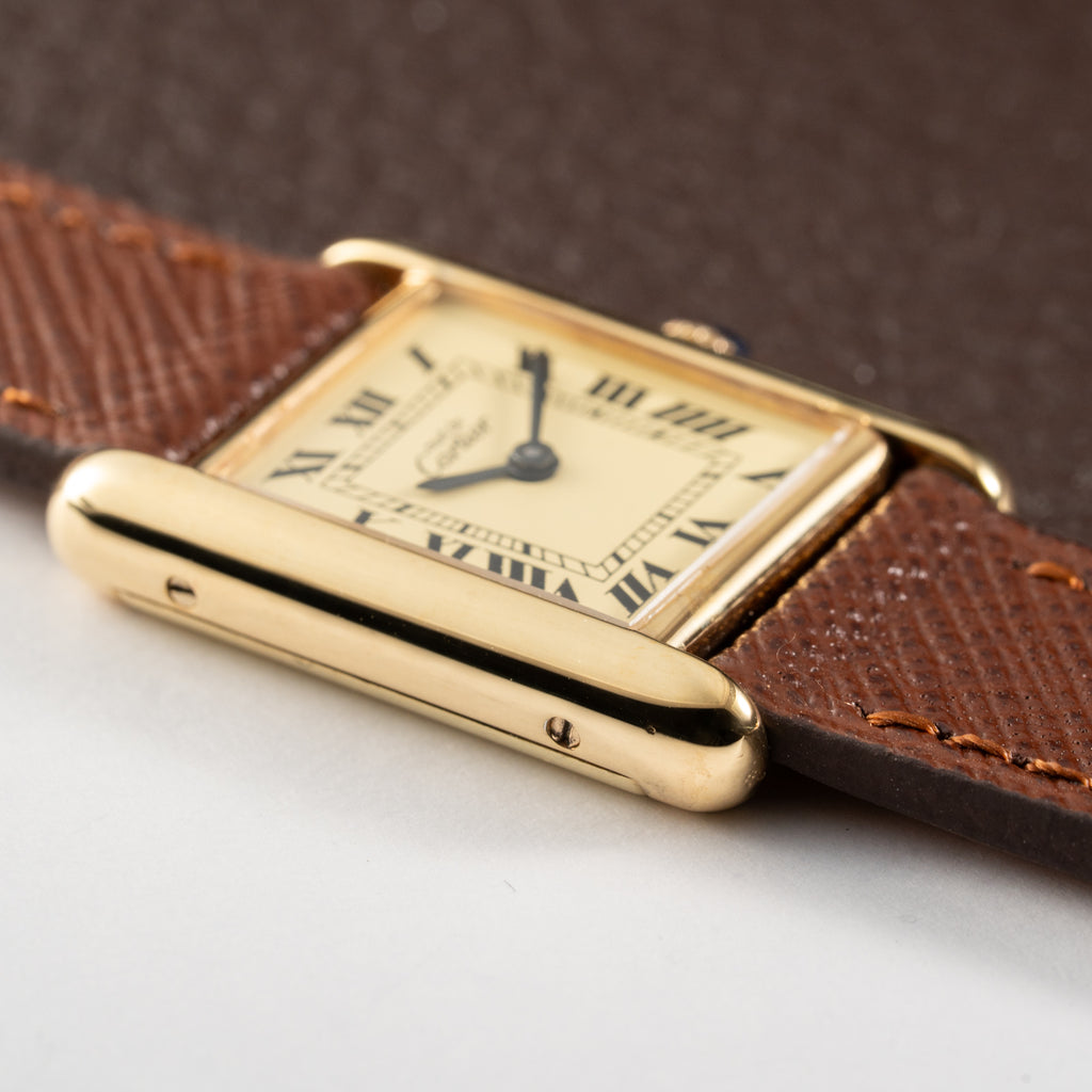 Cartier Tank Vermeil Roman Lemon Dial PM