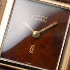 Cartier Tank Must de Vermeil ‘Turtle Shell’ Brown Wood Dial PM from 1980s
