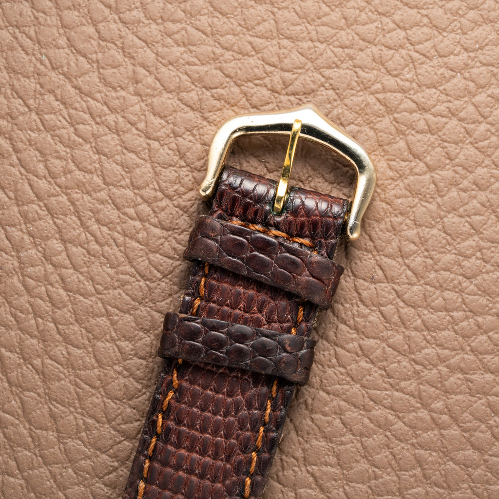 Cartier Tank Must de Vermeil ‘Turtle Shell’ Brown Wood Dial PM from 1980s