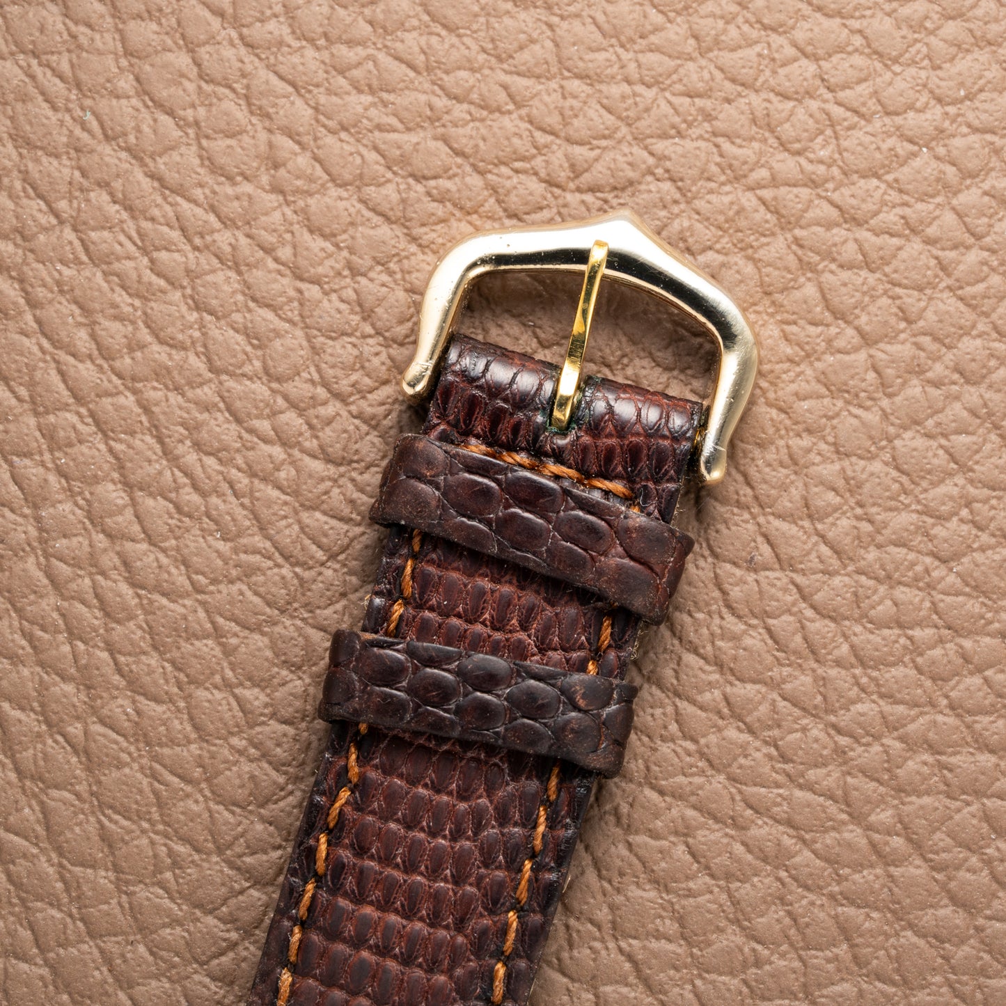 Cartier Tank Must de Vermeil ‘Turtle Shell’ Brown Wood Dial PM from 1980s