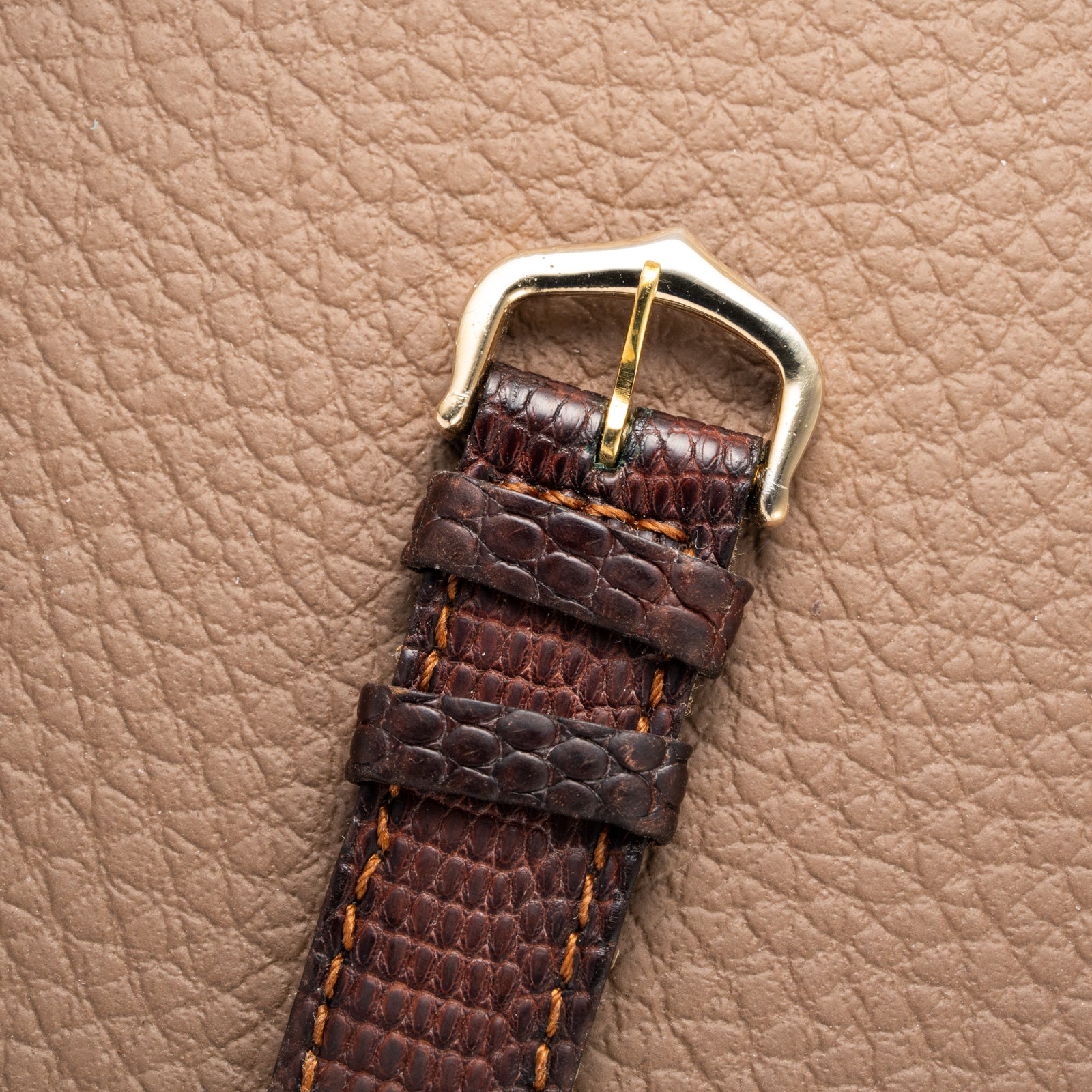 Cartier Tank Must de Vermeil ‘Turtle Shell’ Brown Wood Dial PM from 1980s