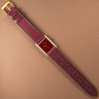 Cartier Must de Tank Vermeil Burgundy Red Dial GM 1980s