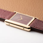 Cartier Must de Tank Vermeil Burgundy Red Dial GM 1980s