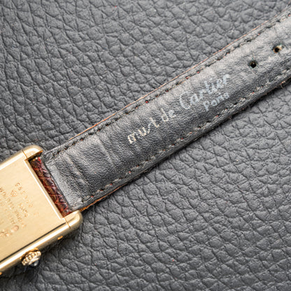 Cartier Must de Tank Vermeil Burgundy Red Dial PM 1980s