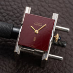 Cartier Tank Must de Burgundy Red Dial Vermeil PM 1980s