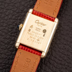 Cartier Tank Must de Burgundy Red Dial Vermeil PM 1980s