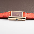 Cartier Tank Must de Burgundy Red Dial Vermeil PM 1980s