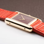 Cartier Tank Must de Burgundy Red Dial Vermeil PM 1980s