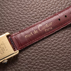 Cartier Must de Tank Vermeil Burgundy Red Dial PM 1980s