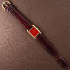 Cartier Must de Tank Vermeil Burgundy Red Dial PM 1980s