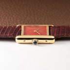 Cartier Must de Tank Vermeil Burgundy Red Dial PM 1980s