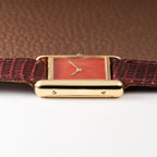 Cartier Must de Tank Vermeil Burgundy Red Dial PM 1980s