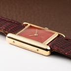 Cartier Must de Tank Vermeil Burgundy Red Dial PM 1980s