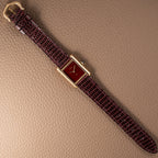 Cartier Must de Tank Vermeil Burgundy Red Dial PM 1980s