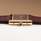 Cartier Must de Tank Vermeil Burgundy Red Dial PM 1980s