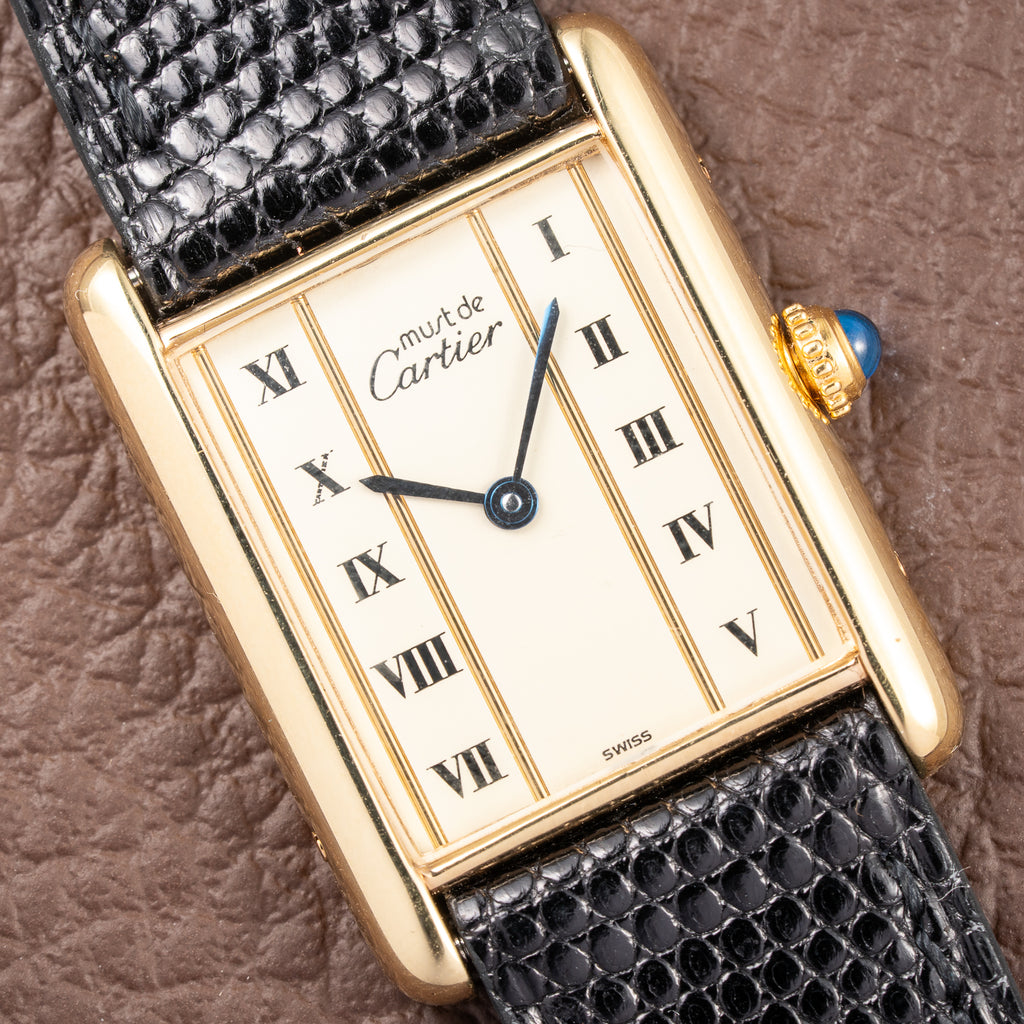 Cartier Tank Must de Vermeil GM Vendôme Roman Column Dial Ref. 590005 From 1990s