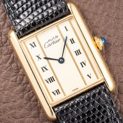 Cartier Tank Must de Vermeil GM Vendôme Roman Column Dial Ref. 590005 From 1990s