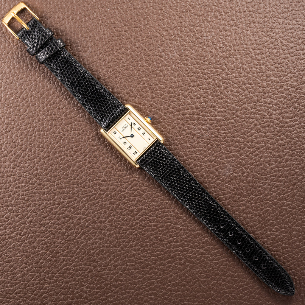 Cartier Tank Must de Vermeil GM Vendôme Roman Column Dial Ref. 590005 From 1990s