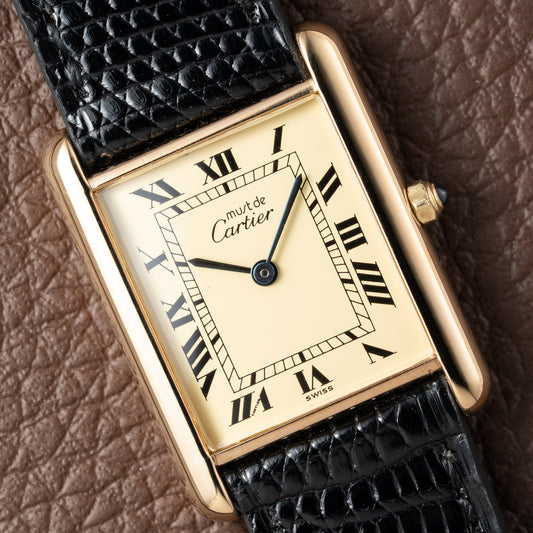 Cartier Must de Tank Vermeil Lemon Roman Dial Reference 6 81006