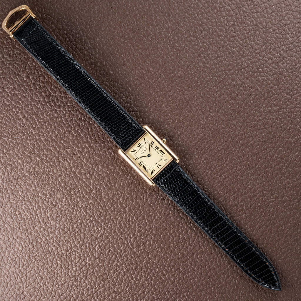 Cartier Must de Tank Vermeil Lemon Roman Dial Reference 6 81006