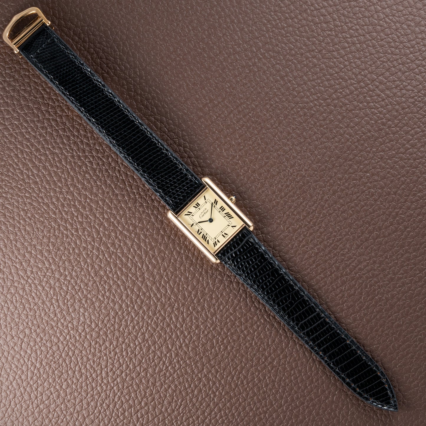 Cartier Must de Tank Vermeil Lemon Roman Dial Reference 6 81006