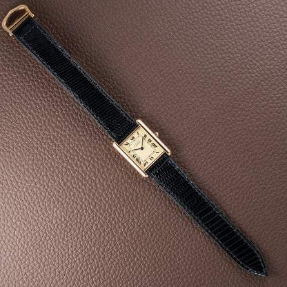 Cartier Must de Tank Vermeil Lemon Roman Dial Reference 6 81006