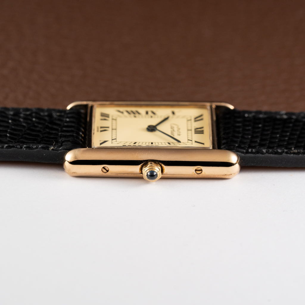 Cartier Must de Tank Vermeil Lemon Roman Dial Reference 6 81006
