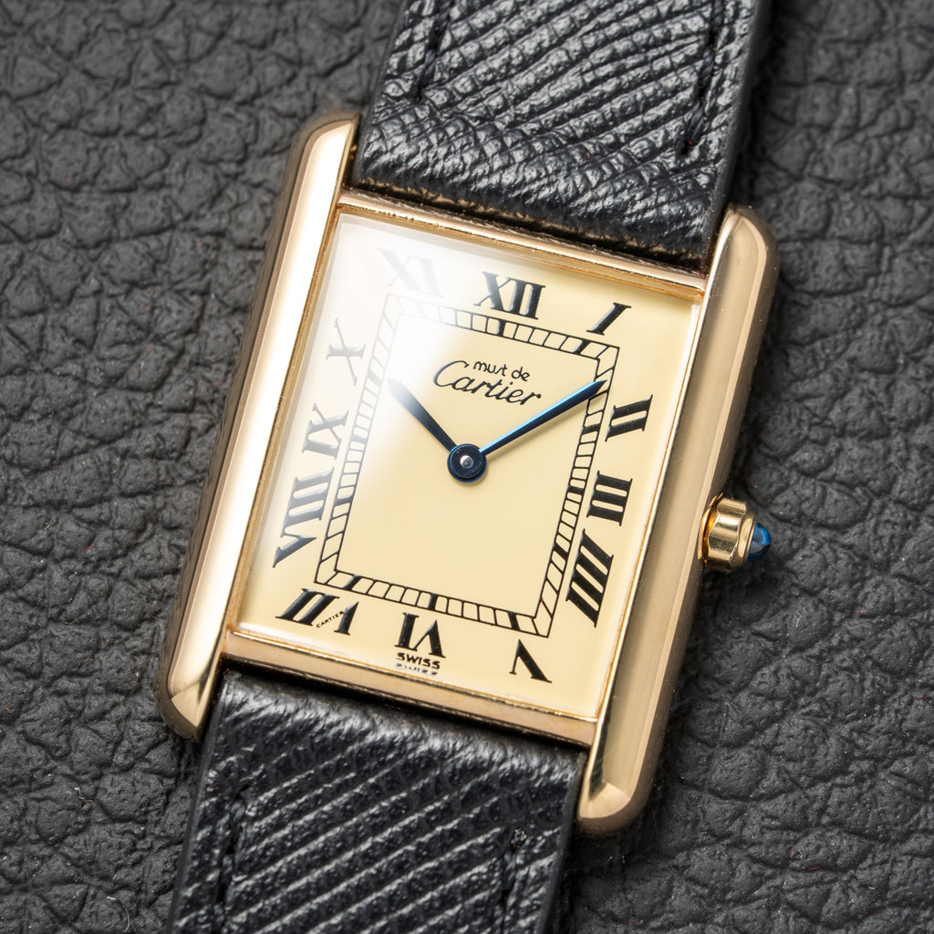 Cartier Must de Tank Vermeil Lemon Roman Dial Reference 6 81006 CARTIER SERVICED 2025