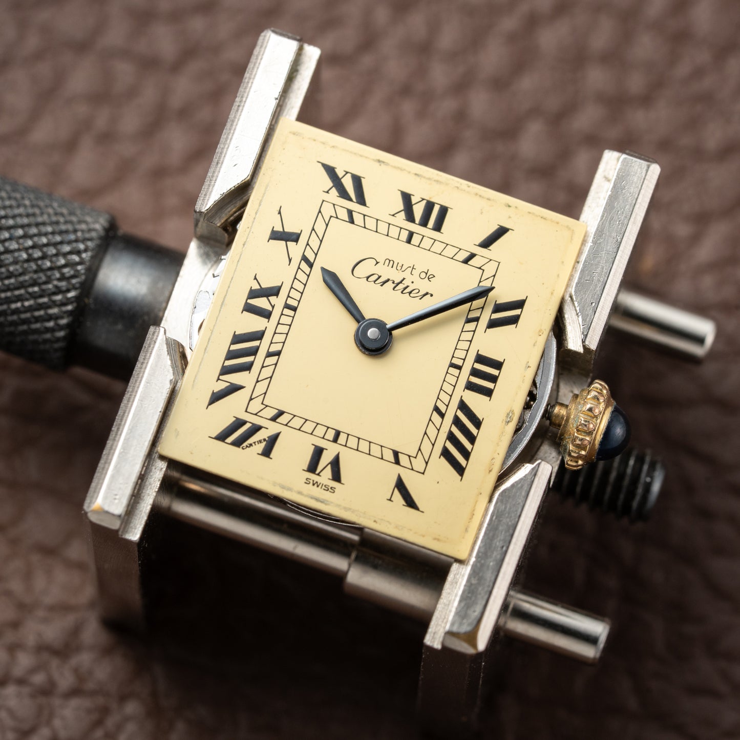 Cartier Tank Vermeil Roman Lemon Dial PM