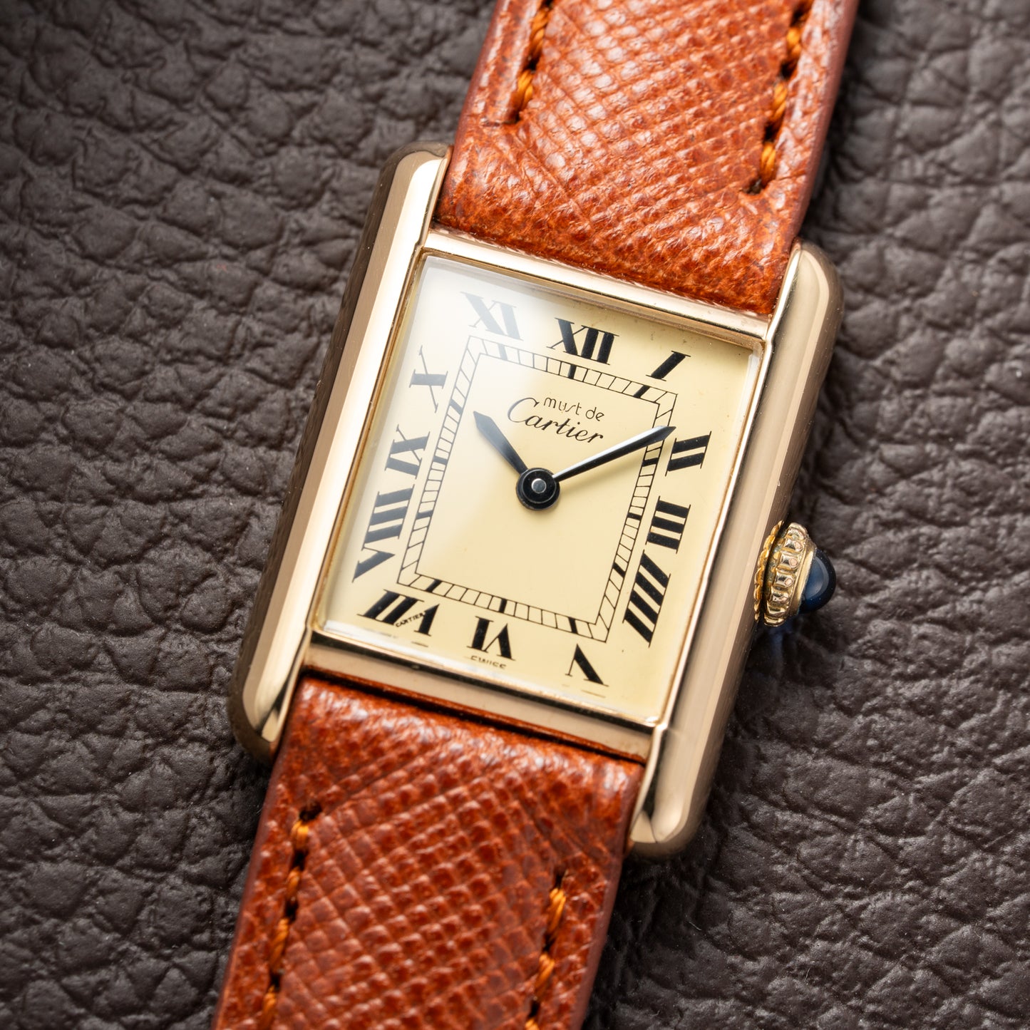 Cartier Tank Vermeil Roman Lemon Dial PM