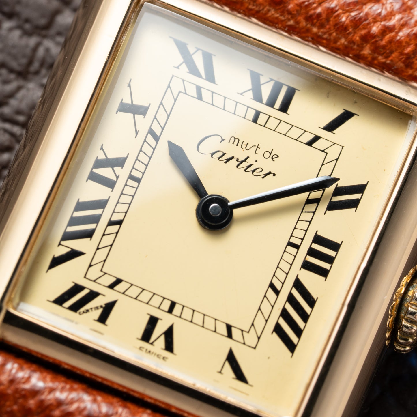 Cartier Tank Vermeil Roman Lemon Dial PM