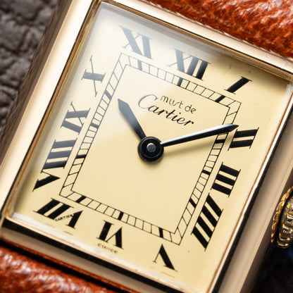 Cartier Tank Vermeil Roman Lemon Dial PM
