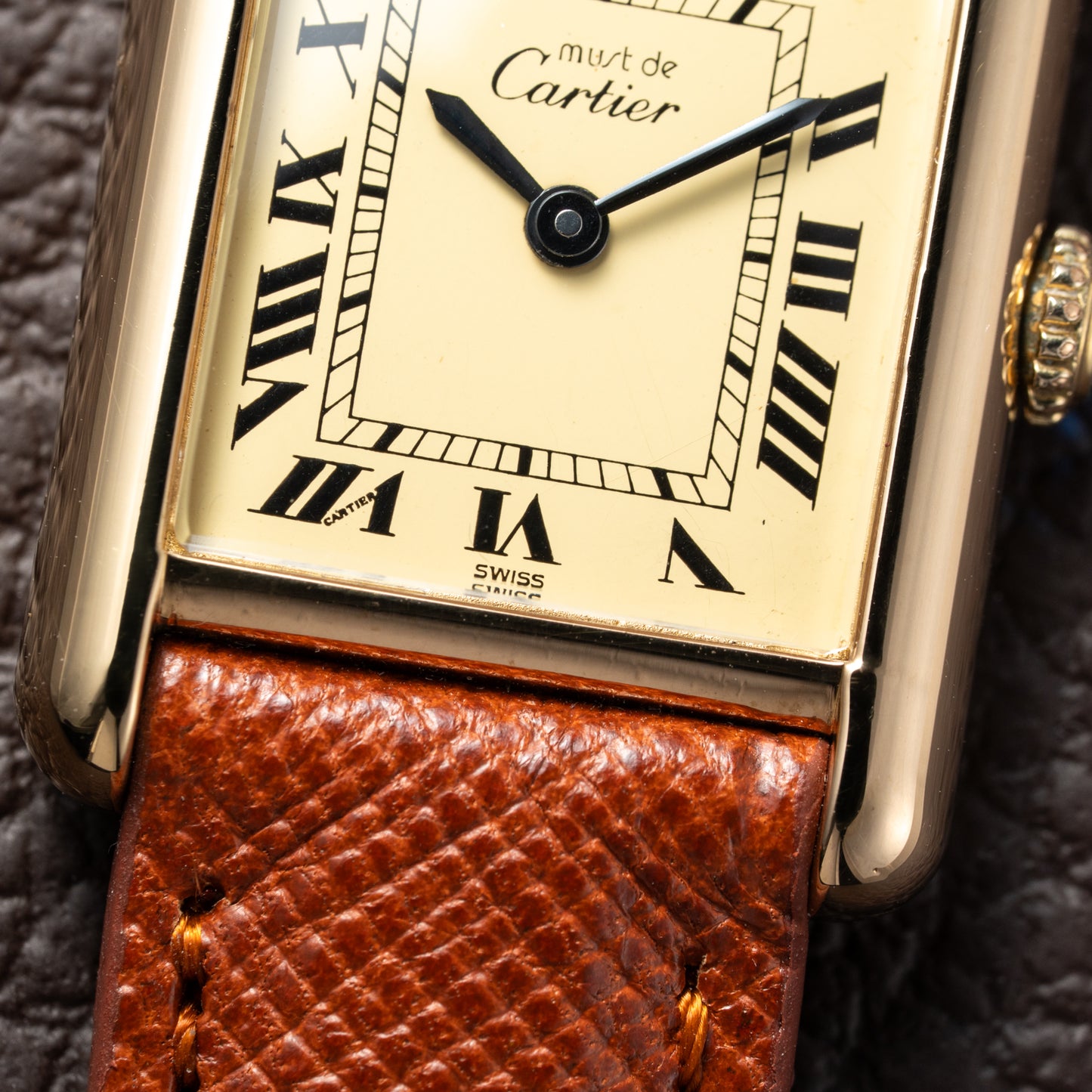 Cartier Tank Vermeil Roman Lemon Dial PM
