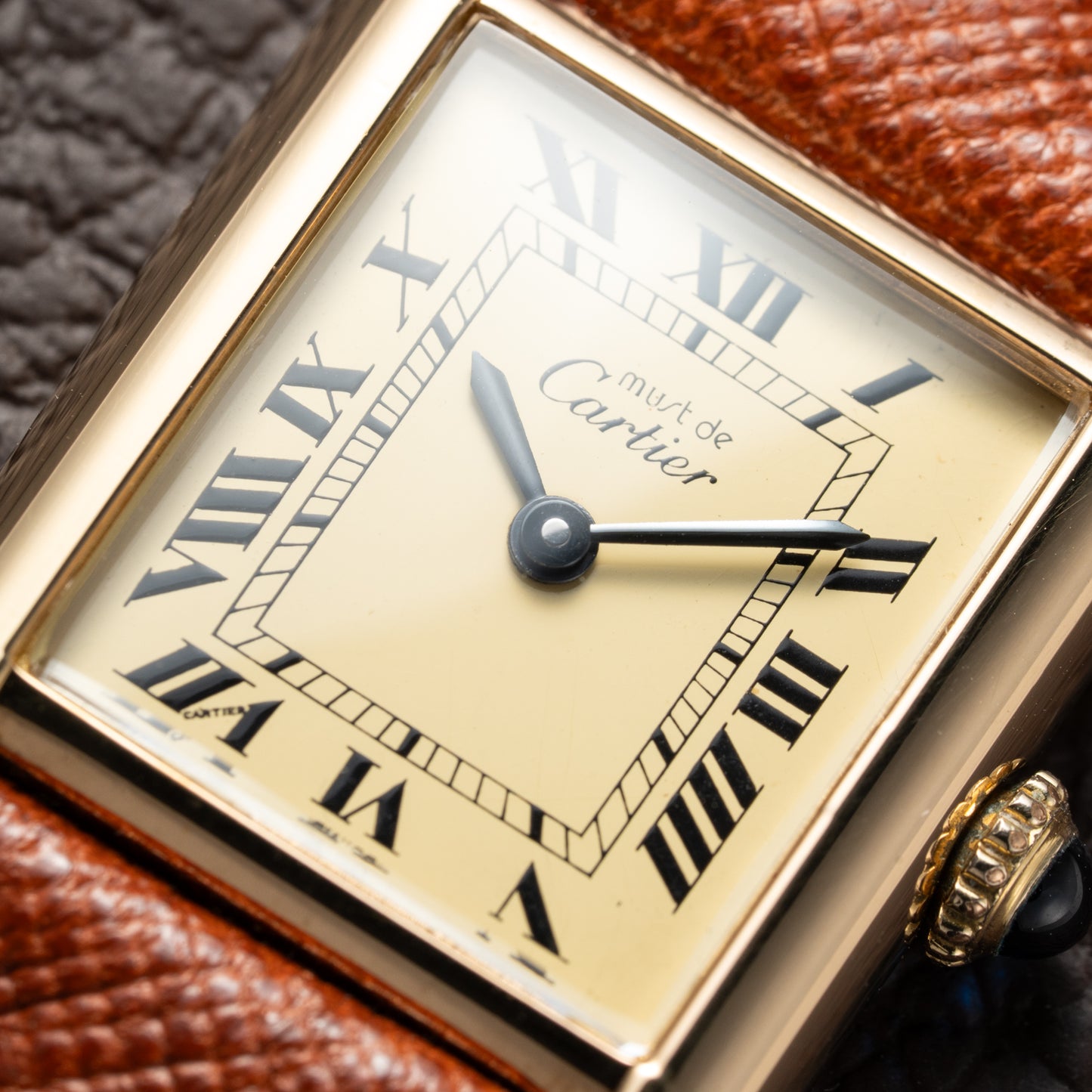 Cartier Tank Vermeil Roman Lemon Dial PM