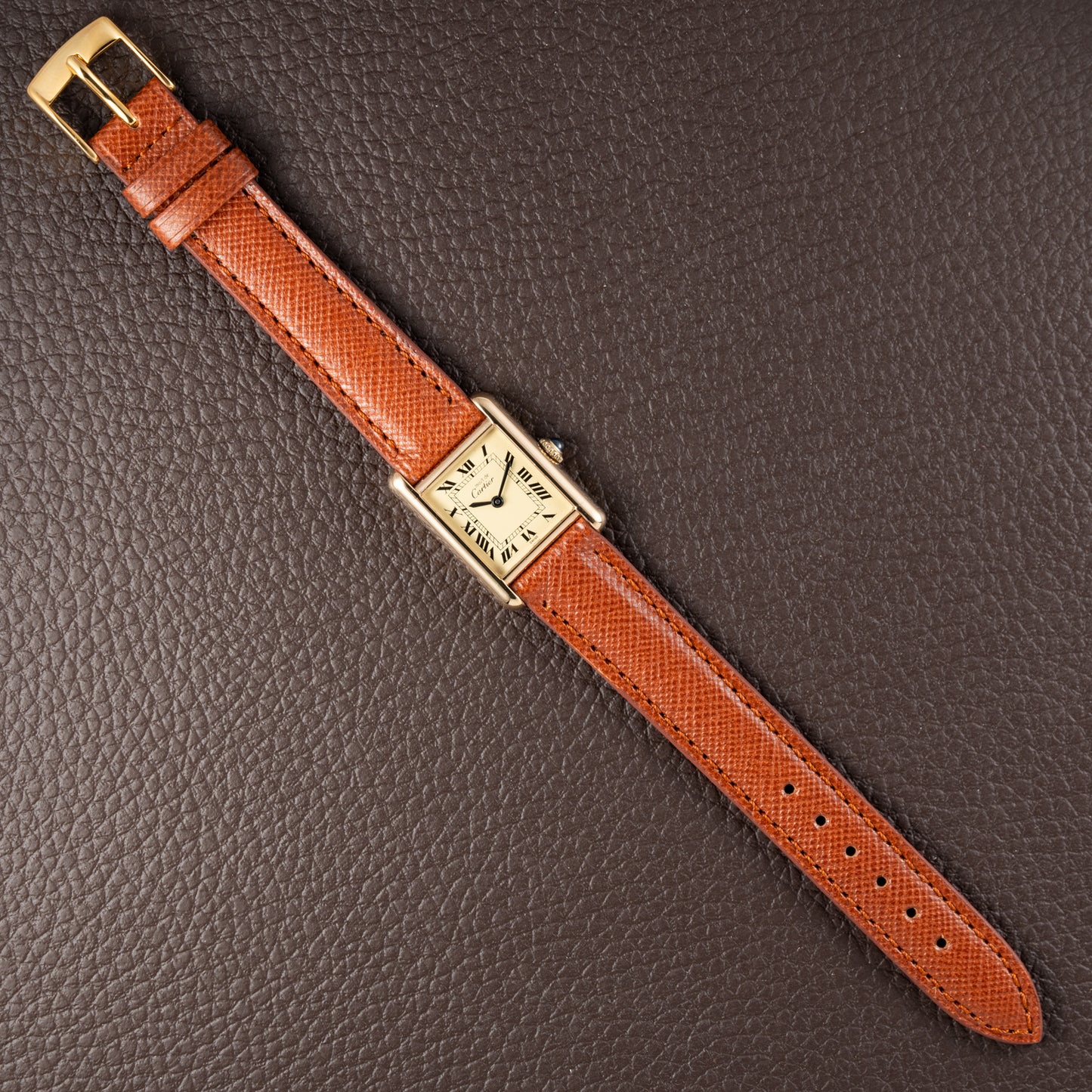 Cartier Tank Vermeil Roman Lemon Dial PM
