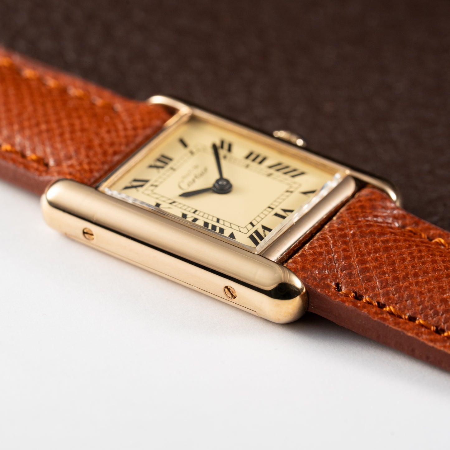 Cartier Tank Vermeil Roman Lemon Dial PM