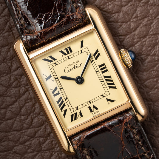 Cartier Tank Must de Vermeil Roman Lemon Dial PM