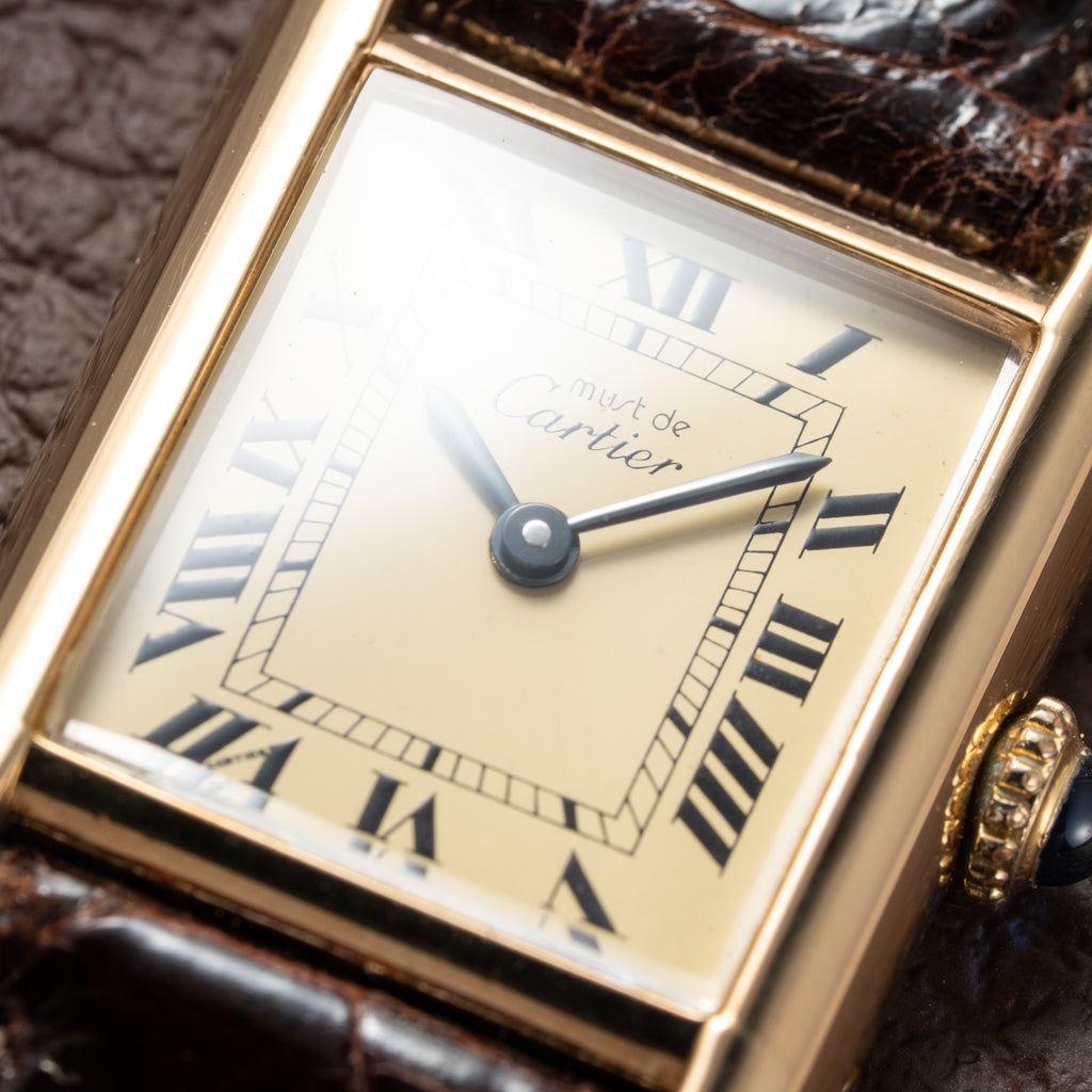 Cartier Tank Must de Vermeil Roman Lemon Dial PM