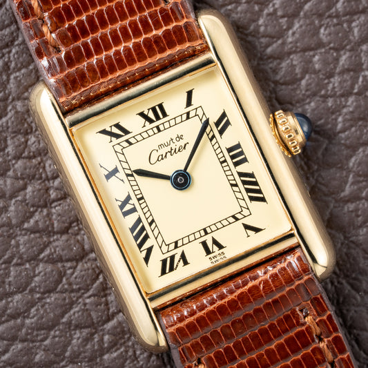 Cartier Must de Tank Vermeil Lemon Roman Dial Reference 5057001