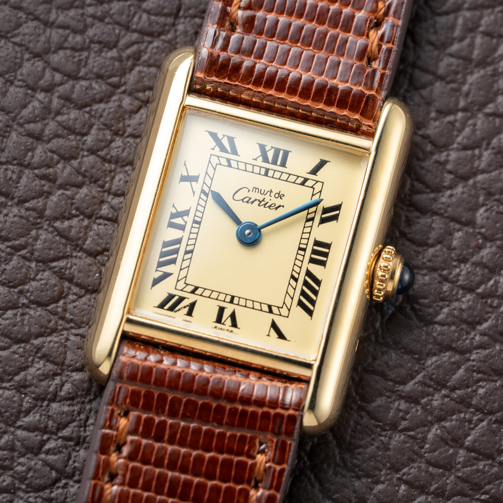 Cartier Must de Tank Vermeil Lemon Roman Dial Reference 5057001