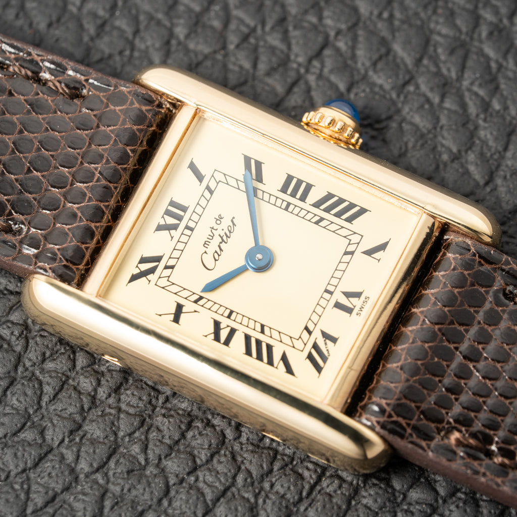 Cartier Tank  Must de Lemon Roman Dial PM Vermeil Reference 5057001