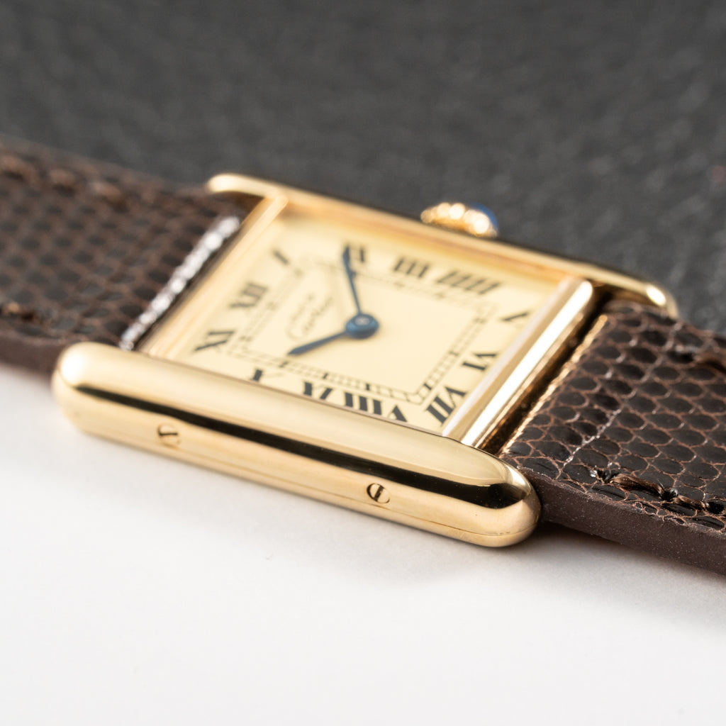 Cartier Tank  Must de Lemon Roman Dial PM Vermeil Reference 5057001