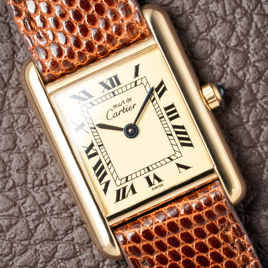 Cartier Tank  Must de Vermeil Lemon Roman Dial PM Reference 3 66001