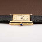 Cartier Tank Must de Vermeil Classic Roman Lemon Dial Ref 590005 from 1990s