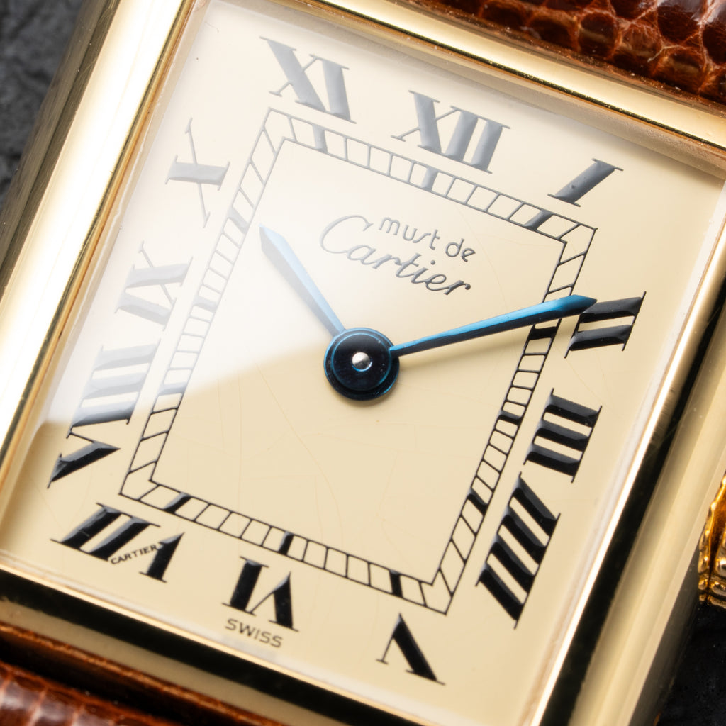 Cartier Tank Must de Lemon Roman Dial PM Vermeil Reference 3 66001