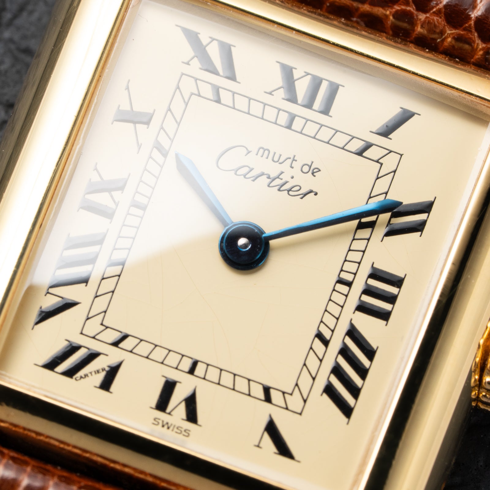 Cartier Tank Must de Lemon Roman Dial PM Vermeil Reference 3 66001