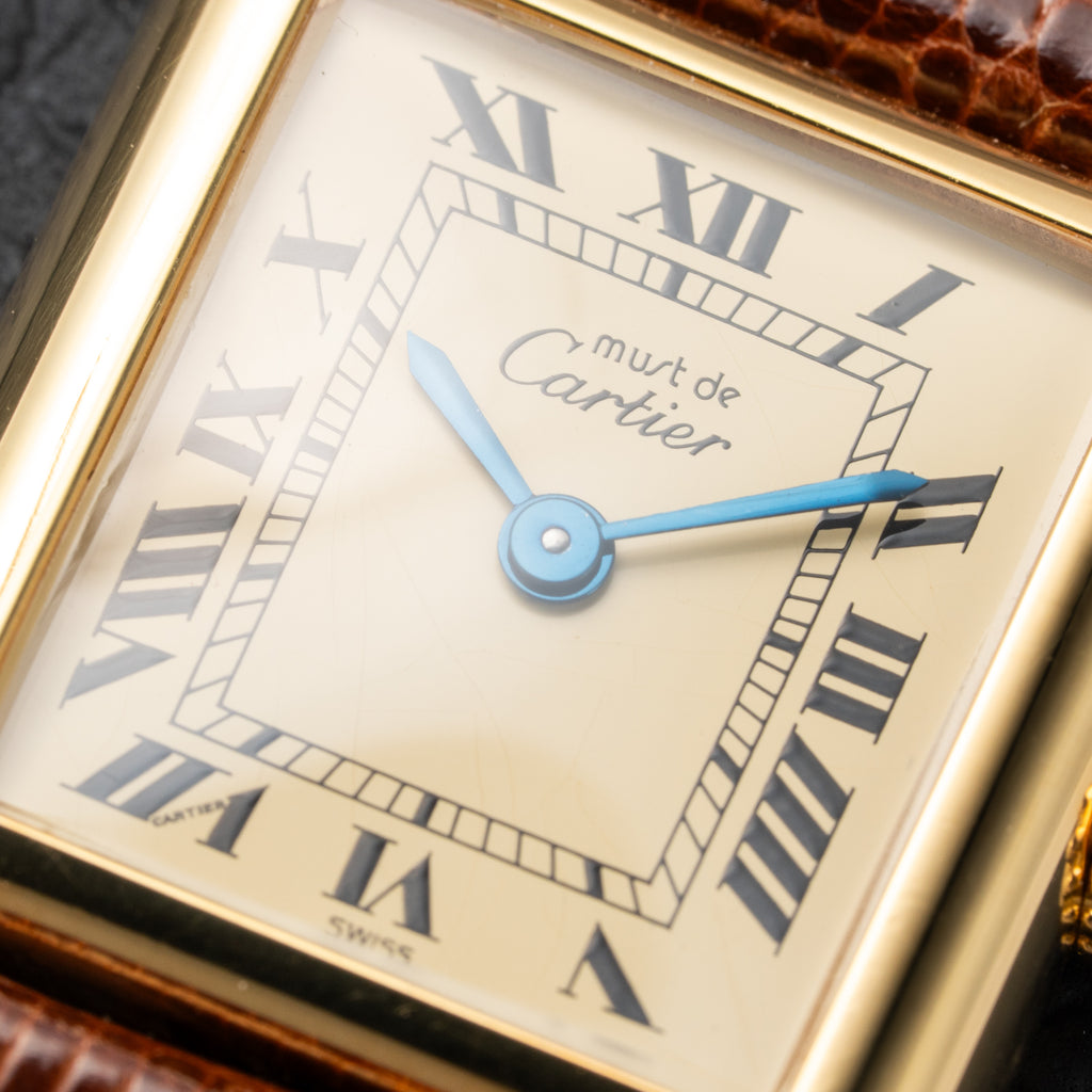 Cartier Tank Must de Lemon Roman Dial PM Vermeil Reference 3 66001